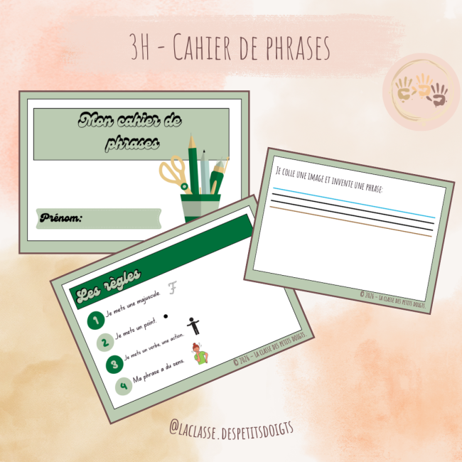 3H: Français "mon cahier de phrases"