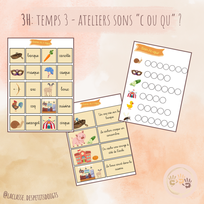 3H: Français temps 3 - ateliers sons "c/qu"