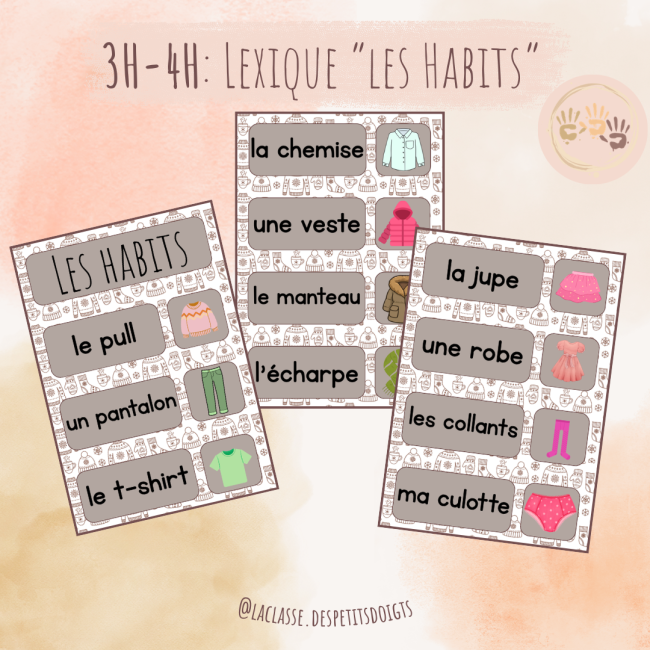 3H-4H: Lexique "les habits"